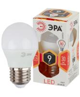 ЭРА.Лампа светодиод, P45/9Вт/2700К/E27/720Лм,LED P45-9W-827-E27 шарик