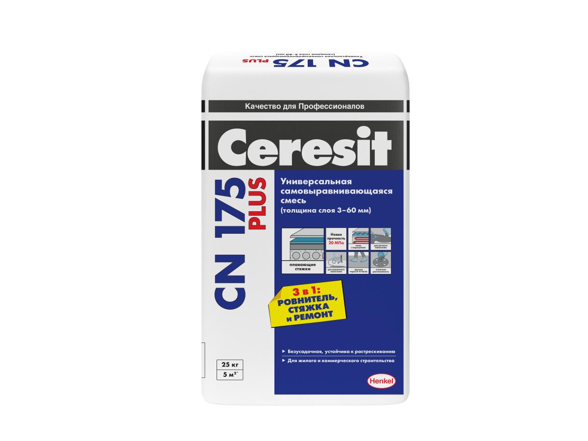 Церезит сн 175. Универсальная самовыравнивающаяся смесь Ceresit CN 175. Ровнитель для пола Ceresit CN 175 самовыравнивающийся, 25 кг. Ровнитель Ceresit cn175 (3-60мм), 25кг. Ровнитель для пола CN 175 25кг.