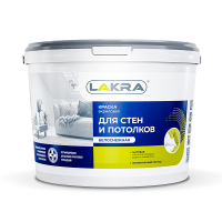 Краска для стен и потолков ЛАКРА белоснежная в/д акрил. 3кг, (ДК)