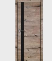 Дверь межкомнатная со стеклом 700*2000мм KAMADOORS Модель 45 Пацифик (черное стекло), (ДК)