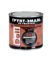 Грунт-эмаль по ржавчине молотковая 3в1 DALI Серебристый 0,75 л, (ДК)