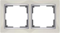WERKEL.Рамка слоновая кость/хром, (2), WL03-Frame-02-ivory, (Под заказ)