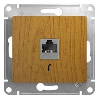 SCHNEIDER ELECTRIC.Розетка телефонная RJ11 GLOSSA дуб GSL000581T, (ЭИ)