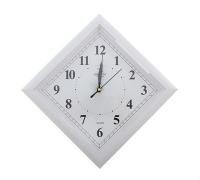 Часы настенные ромбовидные Классика белая рамка, 20x20x4см, (ДК)