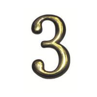 ЧИБИС.Номерок дверной №3 золото, (ДК)