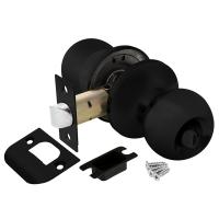 Ручка защелка круглая AJAX DK682 BL-BK фиксатор черный, (ДК)