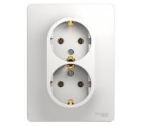 SCHNEIDER ELECTRIC.Розетка GLOSSA (2) с/з белый GSL000124, (ЭИ)