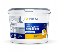 Краска фасадная белоснежная латексная Лакра 3 кг (67083), (ДК)