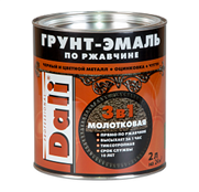 Грунт-эмаль по ржавчине молотковая 3в1 DALI Черный 2 л
