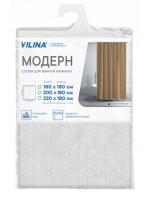 Штора для ванной Модерн с люверсами Арабеска белая 180х180 см, (ДК)