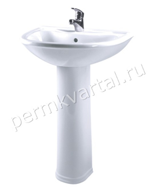 ОСКОЛЬСКАЯ КЕРАМИКА.Умывальник с пьедесталом Престиж 63см, 650х230х490