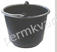 Ведро строительное мерное Черное со сливом 16л, (ДК)