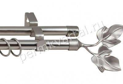 LEGRAND.Карниз кованный раздвижной лист, 2-ряд серебро мат, 160-300см, (ДК)
