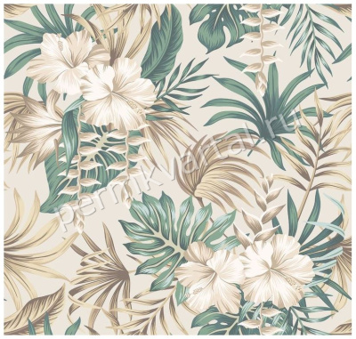 Фотообои бумажные Симфония Тропические цветы, 6 листов, 2100х2000 мм, (ДК)