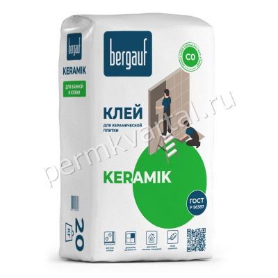 Клей для керамической плитки BERGAUF Керамик 20 кг (2301)