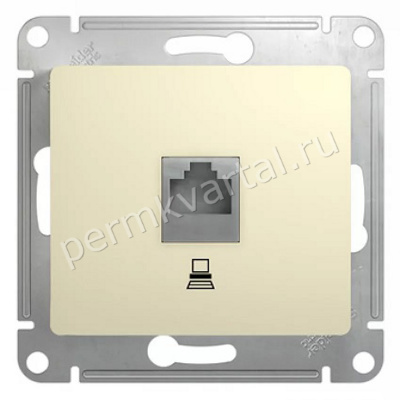 SCHNEIDER ELECTRIC.Розетка компьютерная GLOSSA CAT5е(RJ45) бежевая, GSL000281K, (ЭИ)