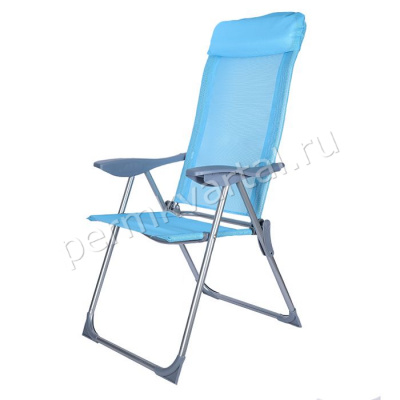 Кресло-шезлонг складное Твой Пикник 38х58х110 см синий GB-009 до 120кг (301)