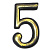 ЧИБИС.Номерок дверной №5 золото, (ДК)