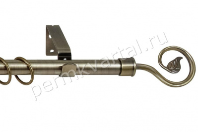 Карниз стеновой LEGRAND кованный раздвижной 1-ряд антик золото лукка 160-300см, (ДК)