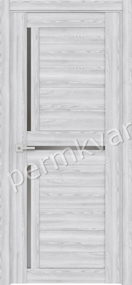 Дверь межкомнатная со стеклом 600*36*2000мм FRANT Plaza L5/3 Ривьера Айс (графит) , (ДК)