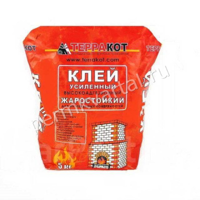 Клей жаростойкий усиленный ТЕРРАКОТ 5 кг