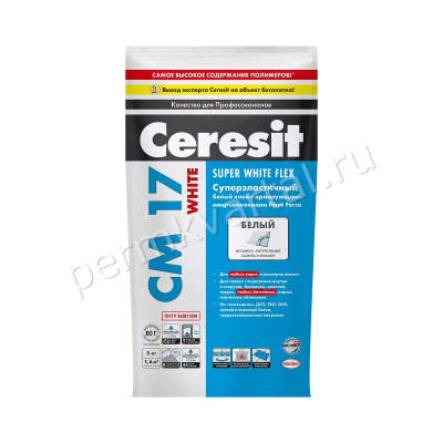 Клей для мозаики и мрамора CERESIT CM 17 White 5 кг