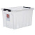 Контейнер Rox Box с крышкой с роликами 60х40x36 см, 70 л, пластик цвет прозрачный