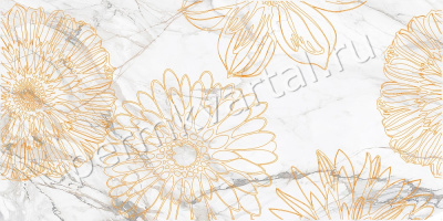 Декор керамический БЕРЕЗАКЕРАМИКА Бриер Цветы 2 белый 300*600мм, (ДК)