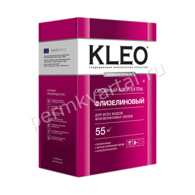 KLEO.Клей д/обоев флизелин EXTRA 55, 380г/55кв.м, (ДК+К)
