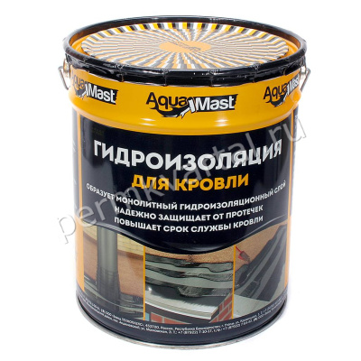 Мастика гидроизоляционная битумно-резиновая ТЕХНОНИКОЛЬ AquaMast для кровли 18 кг