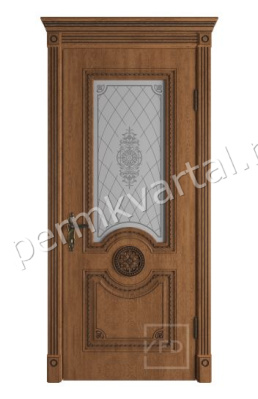 Дверь межкомнатная со стеклом GRETA 600х2000 Хани Классик с патиной, (ДК)