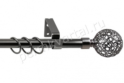 Карниз стеновой LEGRAND кованный раздвижной 1-ряд черный никель ажур 160-300см, (ДК)