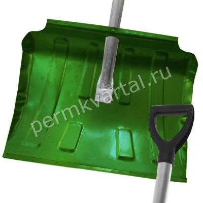 Лопата снегоуборочная с ребрами жесткости алюм/черенок, 500х430, (200)