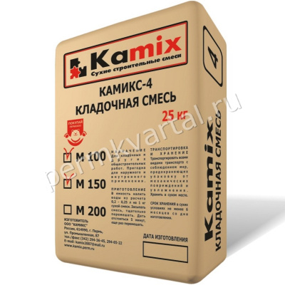 Смесь цементно-песчаная М150 КАМИКС-4, 25 кг