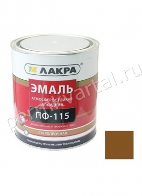 Эмаль ПФ-115 ЛАКРА коричневая 2 кг, (ДК)