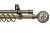 LEGRAND.Карниз кованный раздвижной ажур, 2-ряд антик-золото, 160-300см, (ДК)