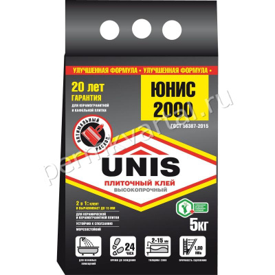 Клей для плитки UNIS 2000 5 кг