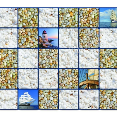 Панель ПВХ GRACE мозаика Море, 480х955мм, (ДК)