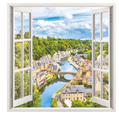 Фотообои бумажные Bellissimo Окно в Европу, 4 листа, 1398х1398 мм, (ДК)
