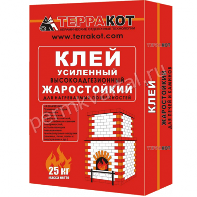 Клей жаростойкий усиленный ТЕРРАКОТ 25 кг