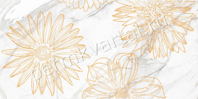 Декор керамический БЕРЕЗАКЕРАМИКА Бриер Цветы 1 белый 300*600мм, (ДК)