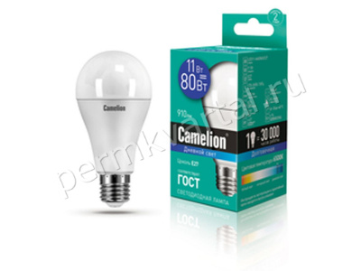CAMELION.Лампа светодиод, А60/11Вт/E27/6500K/910Лм, груша
