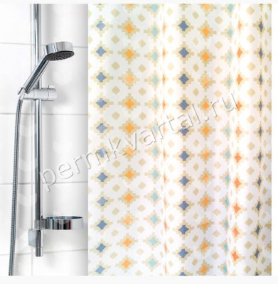 Штора для ванной полиэстер Диамант 2217-1 180х180 см, (ДК)