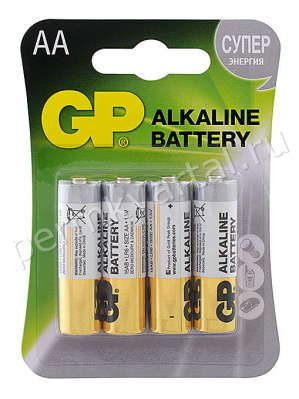 GP.Батарейка, 1,5В/Alkaline,24A-2CR4/LR03/AAA, 4шт