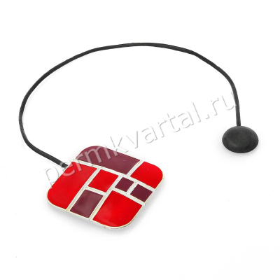 Подхват для штор на шнуре Квадрат скуглённый тетрикс бордово-красный, 6x6x0,2, (ДК)