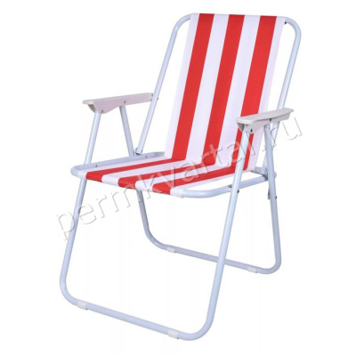 Кресло-шезлонг складное Марино ТВОЙ ПИКНИК красные полосы, 52х48х75 см до 90кг (301)