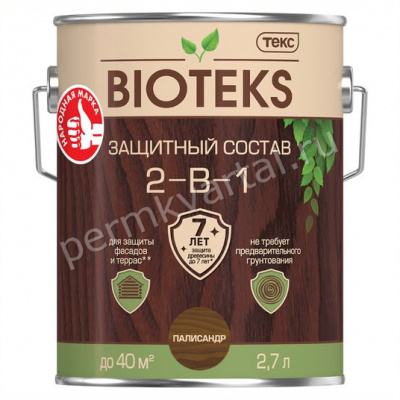 Состав лессирующий BIOTEKS 2в1 Классик палисандр 2,7 л