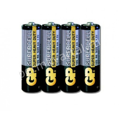GP.Батарейка, 1,5В/Солевые 15CEBRA-2S4/R6/AA, 4шт