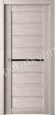 Дверь межкомнатная со стеклом 600*38*2000мм FRANT Oda G-200 Дуб дымчатый (лакобель черное), (ДК)