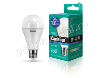CAMELION.Лампа светодиод, А65/20Вт/E27/6500K/1870Лм, груша 13166/LED A60-20W-865-E27
